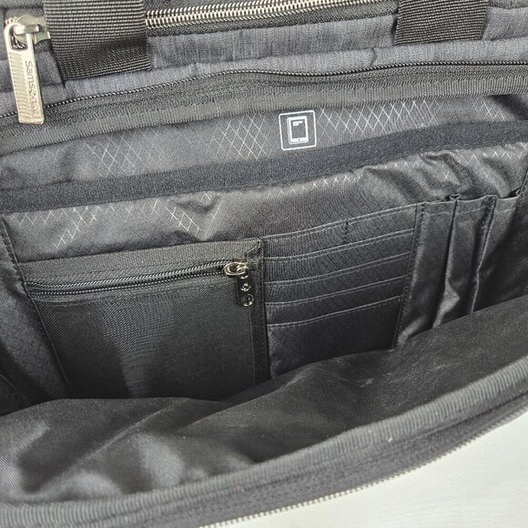 Samsonite Gray Computer Laptop Travel Bag Double Handles Detachable Strap - Picture 11 of 16